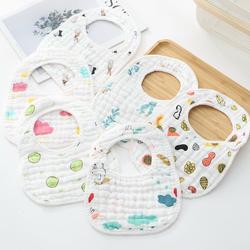 Yếm Xô Vuông 6 Lớp Cúc Bấm Cài Sau Nhiều Mẫu Cho Bé