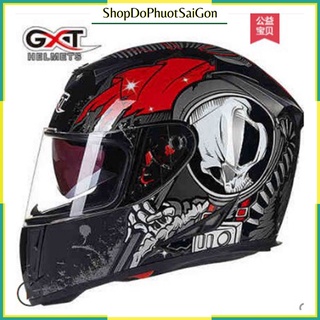 Mũ fullface GXT 358 liền cằm 2 kính - Nón bảo hiểm trùm đầu giá rẻ
