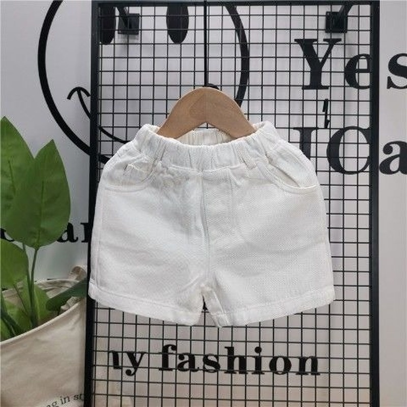 Quần Short Denim Màu Trắng Đen Dễ Phối Đồ Thời Trang Hè Cho Bé Trai