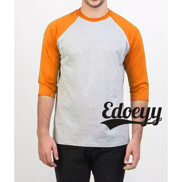 Áo Raglan 3/4 Tay | Ash Màu Cam | Đầm Nữ Tay Ngắn Cổ Chữ V Họa Tiết Hoa Thời Trang | Áo Sơ Mi Nam Reglan Thời Trang