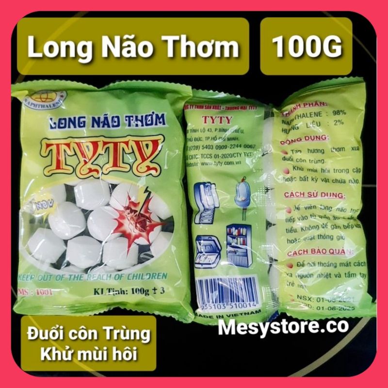 Long Não Thơm TyTy 100G Đuổi Côn Trùng Khử Mùi Hôi Tủ Quần Áo Và Bồn Tiểu