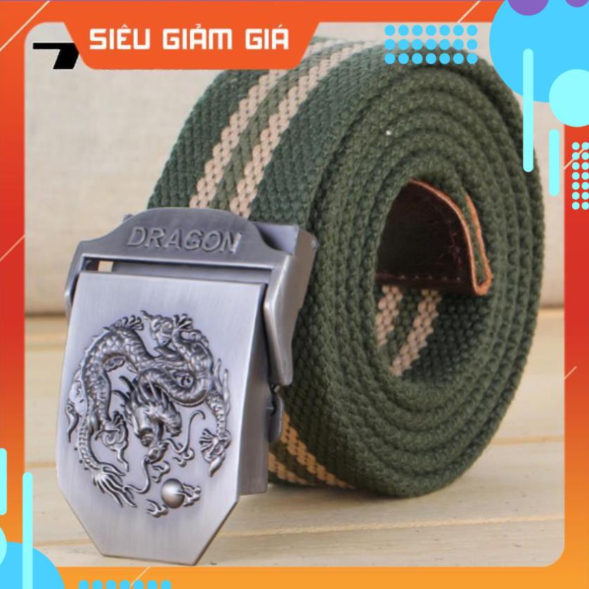 ❤️FREESHIP❤️🚛 Thắt lưng nam dù đầu rồng Đồ Da Thành Long 924 5(xanh sọc) tặng🎁 01 bút bi cao cấp TLG M 410