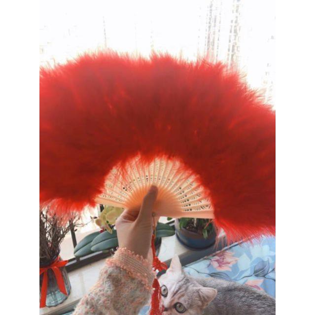 Quạt lông vũ loại dày nhiều mẫu