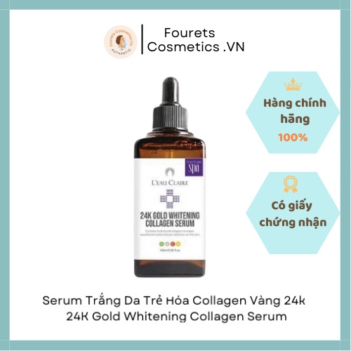 Serum trắng da trẻ hóa Collagen gold 24k – 24K Gold Whitening Collagen Serum-- L'eau Claire