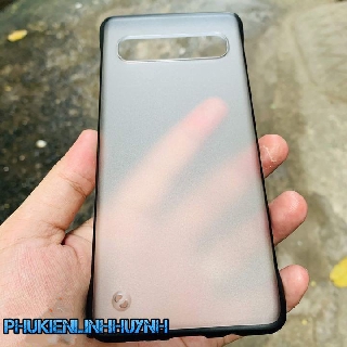 Samsung Galaxy S10, S10 plus, S10 5G_Ốp lưng nửa cạnh nhám chống bám vân tay cực chất (Màu Đen)