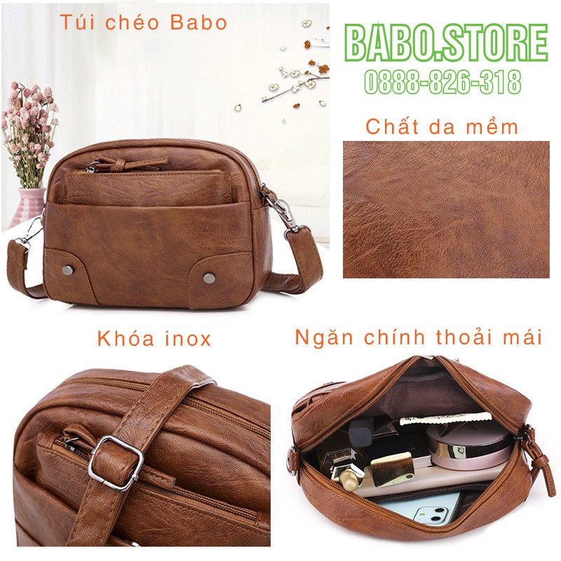 Túi xách nữ thời trang đựng điện thoại mini, túi đeo chéo nữ chống nước chất da pu phong cách hàn quốc Babo.store