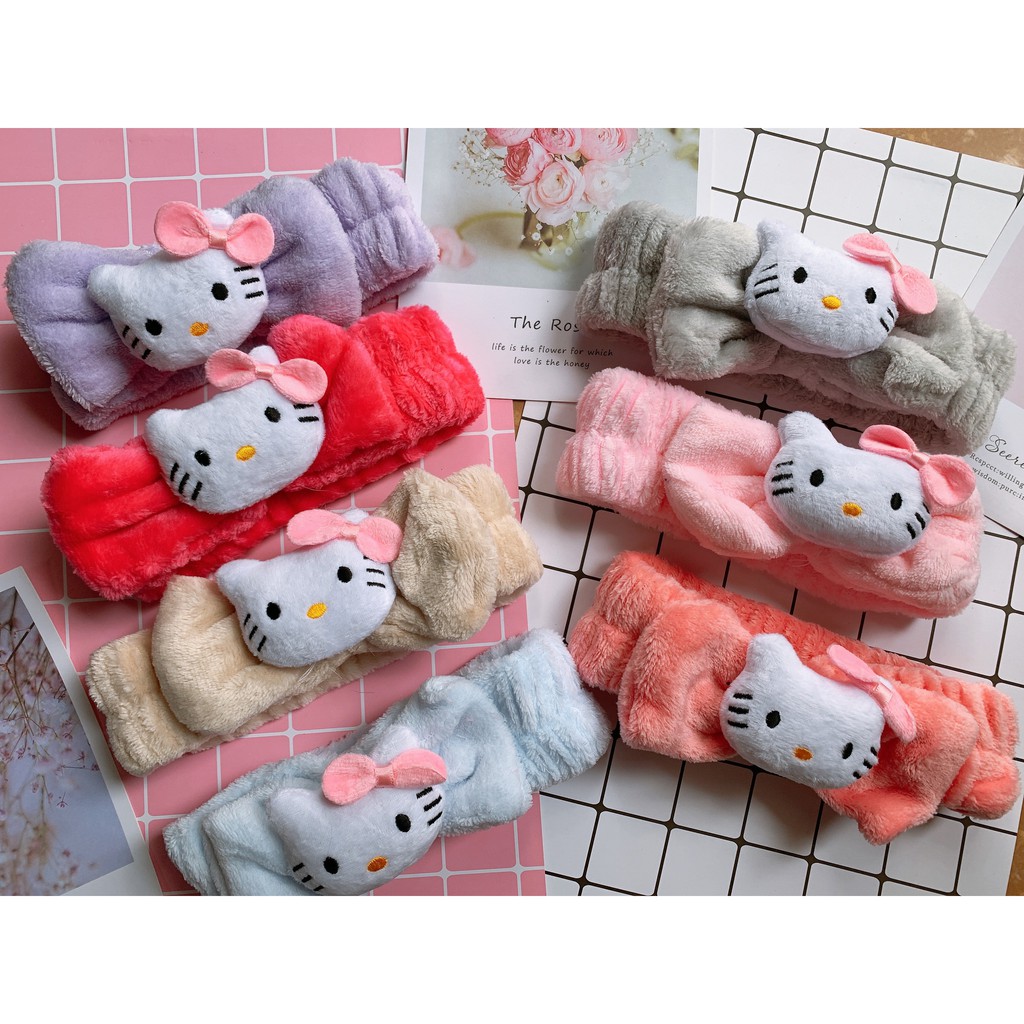 Băng đô cài tóc rửa mặt, bờm tóc turban skincare nữ Hello Kitty cute thời trang hàn Quốc - VHT SHOP