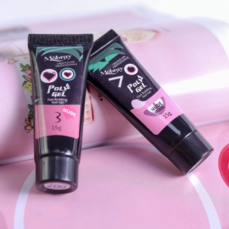 [Hàng mới về] Gel acrylic nối móng UV LED màu hồng/trong suốt an toàn tiện dụng