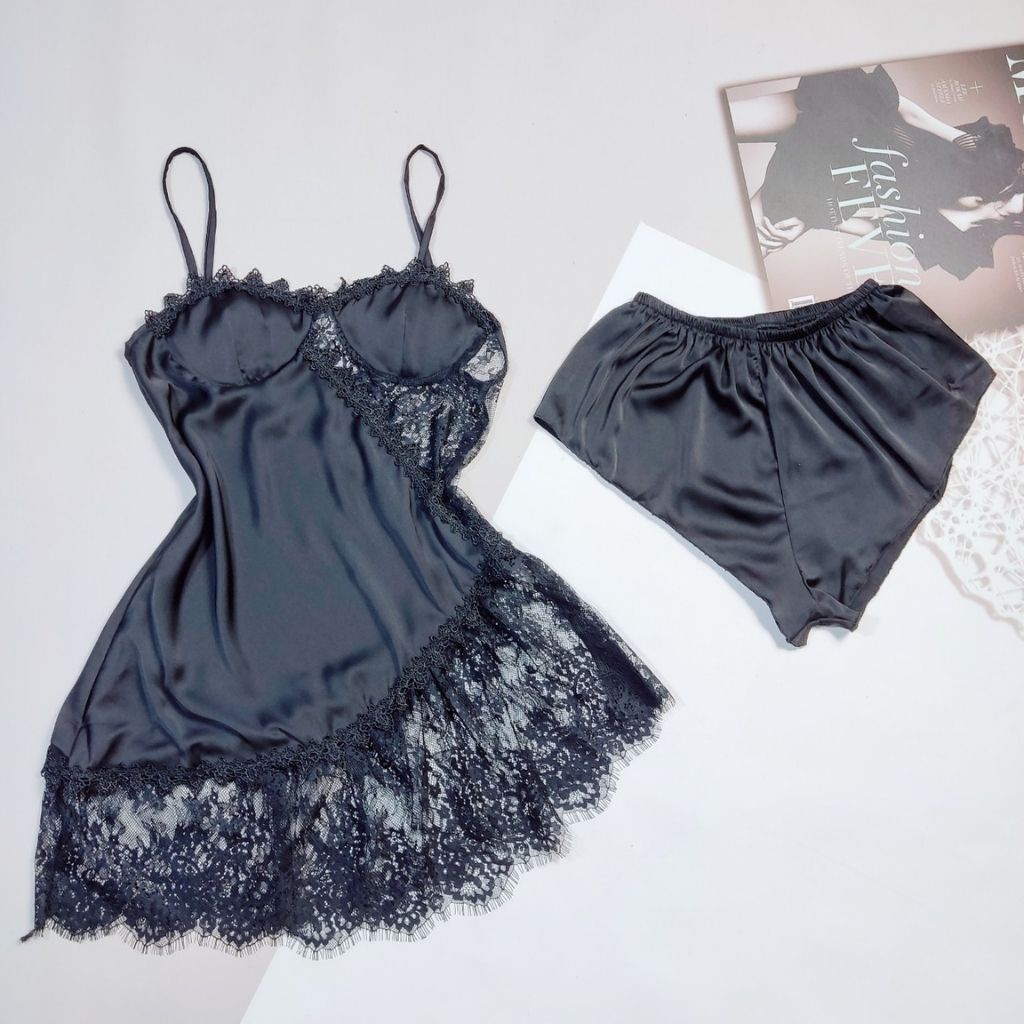Váy ngủ sexy ❣️FREE SHIP❣️ Đầm ngủ sexy lụa Satin Chất Siêu Mát Dáng Siêu Xinh