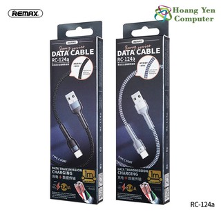 Cáp Sạc TYPE C Remax RC-124a (Dây Dù Chông Đứt cho ANDROID Dài 1M) - BH 3 tháng 1 đổi 1 (MÀU SẮC NGẪU NHIÊN)