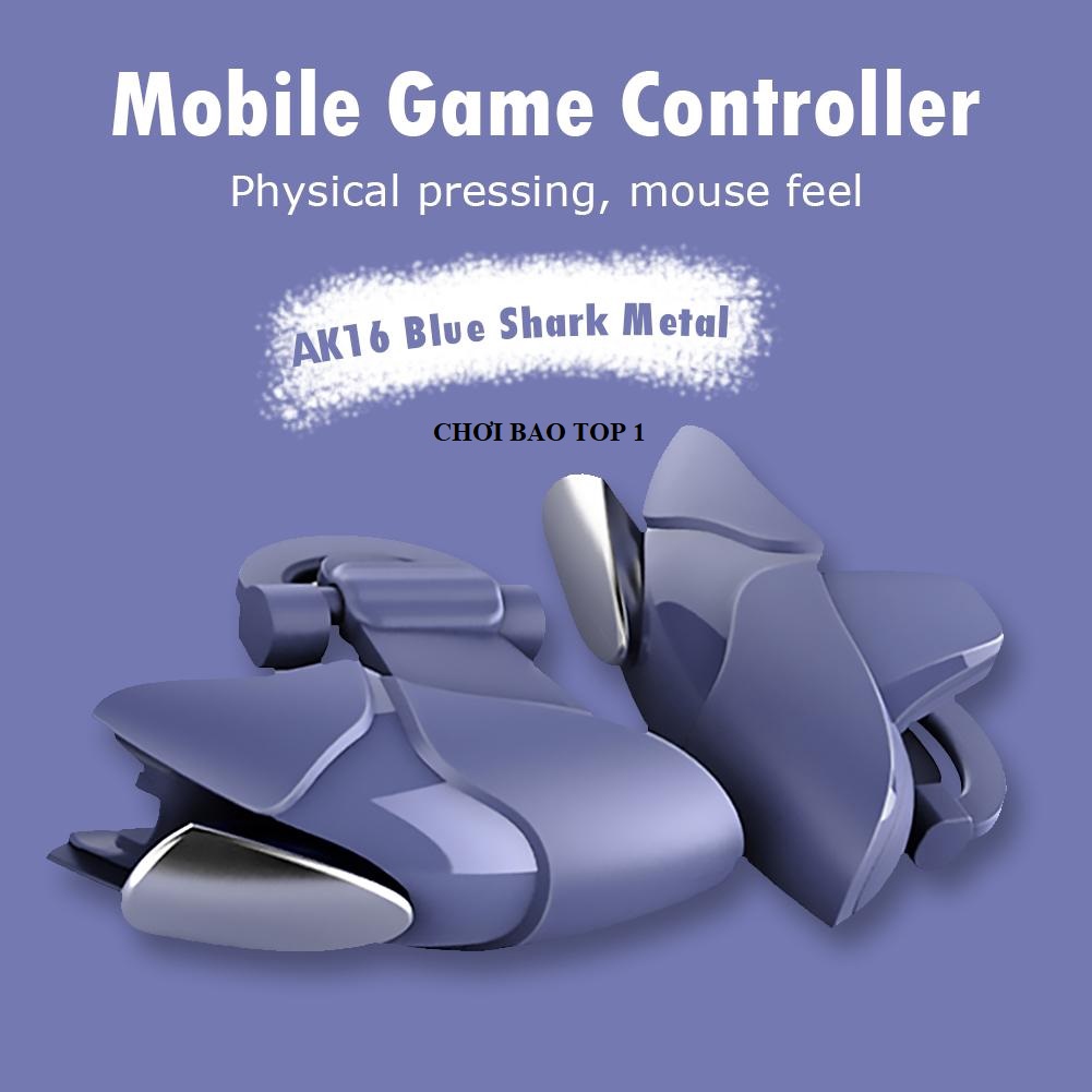 🆔Nút bắn PUBG, FF, RUL cao cấp Blue Shark Cá Mập Xanh- Nút bấm chơi game ấn cực đã cho mobile- Núm Bấm game.