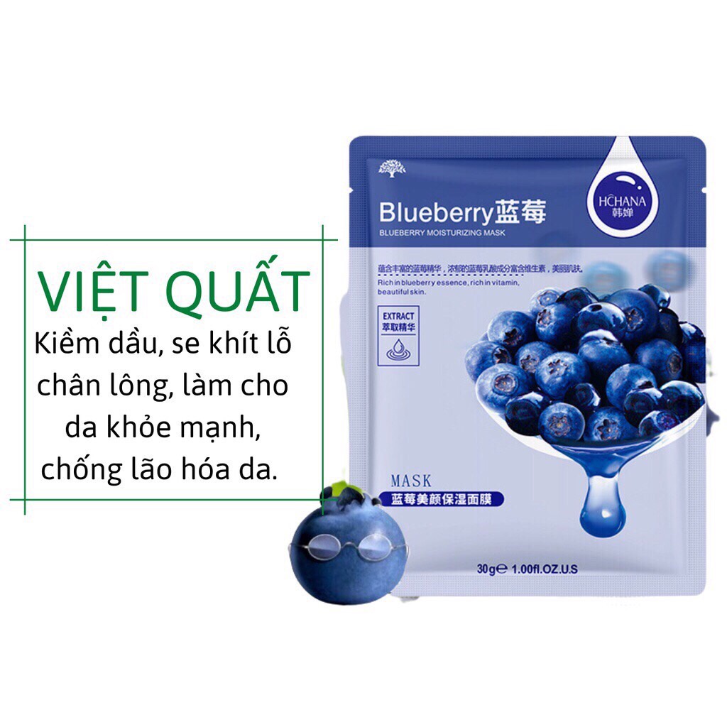 [Gói 30gr] Mặt nạ trái cây HCHANA, cấp ẩm, dưỡng da, ngăn ngừa lão hóa