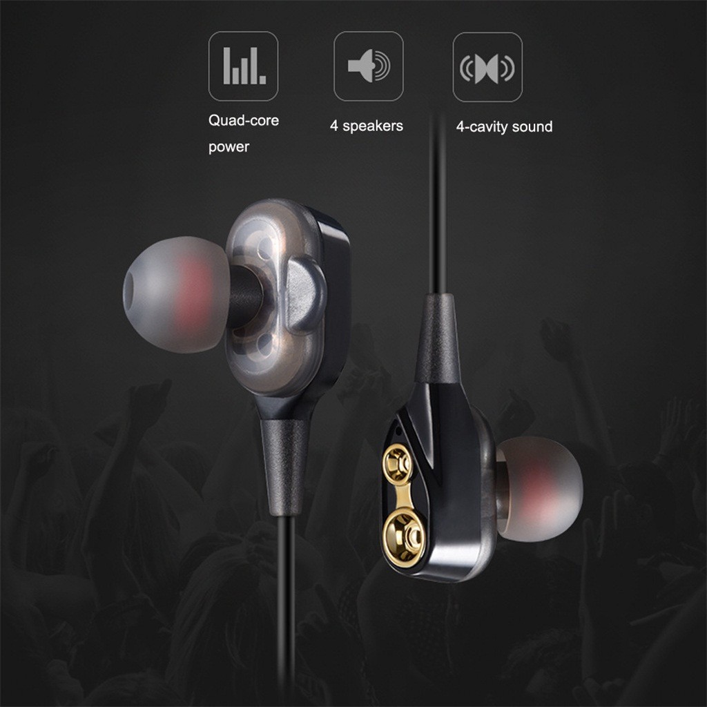 Wirless Bluetooth HIFI Heavy Bass Headphone Dual Dynamic Driver TF Card Earphone