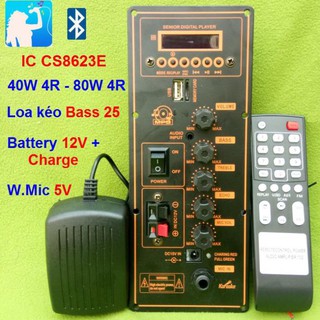 Mạch loa kéo công suất 40W - 80W HA8622 Loa kéo 2.5 tấc - 3 tấc Bluetooth Karaoke v13