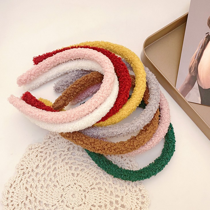 Băng đô phối lông mềm mại thời trang cho nữ （Hairband）