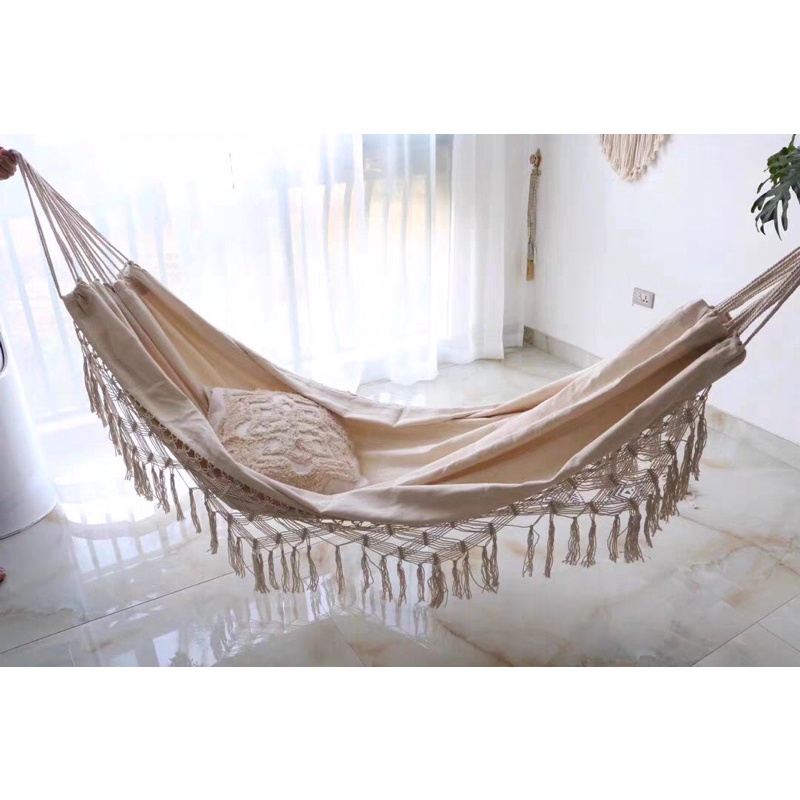Võng vải mix macrame tua rua xinh xắn