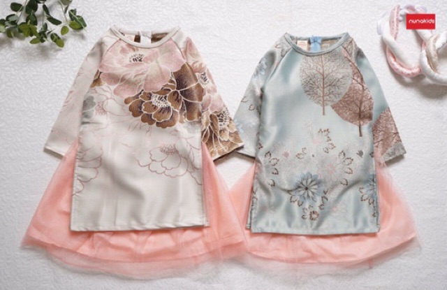 Set áo dài gấm ngọc cao cấp