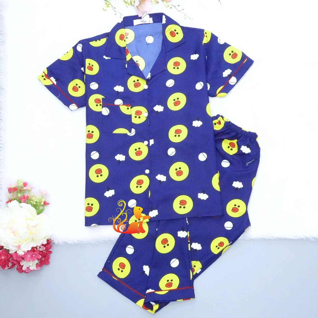 Đồ Bộ Mặc Nhà "Vịt - Vũ trụ" Pijama Kate Thái Quần Lửng - Dưới 58kg.