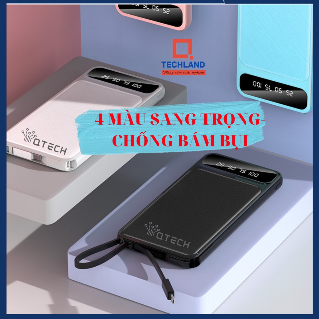 [SALE] BLACK -Sạc dự phòng tích hợp màn hình LED Dung Lượng 10000mAh, kèm cáp 2in1, sạc cùng lúc 3 thiết bị