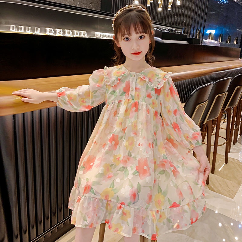 Đầm Chiffon Phong Cách Hàn Quốc Thời Trang Mới Dành Cho Bé Gái 2022