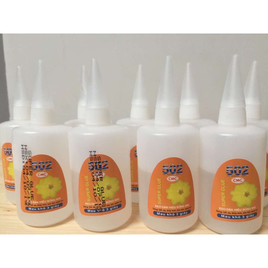 1 Hộp 50 Chai Keo 502 -Siêu Dính- Loại Chai 100gr- Khô 3’