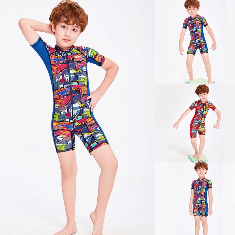 Bộ Đồ Bơi Một Mảnh Tay Ngắn Chống Nắng Dành Cho Bé Trai