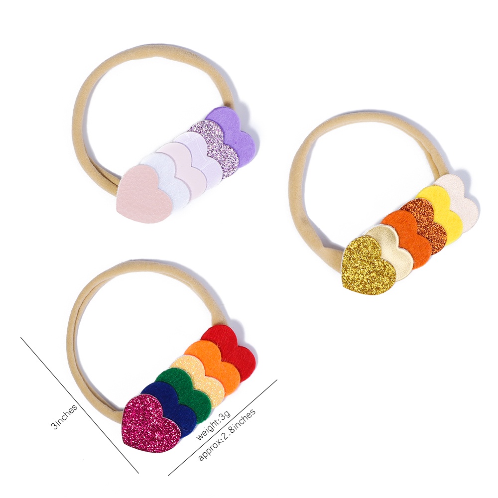 Dây buộc tóc KIDBOWS hình trái tim nhiều màu sắc bằng nylon co giãn dành cho bé gái