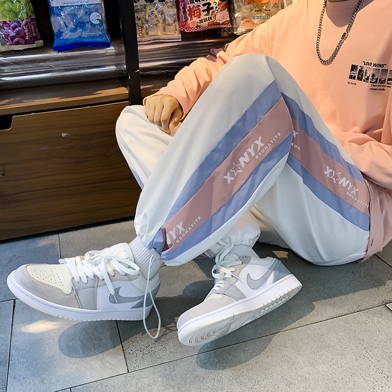 Quần ống rộng họa tiết màu nhuộm phong cách hip hop thời trang Hàn Quốc cho nam