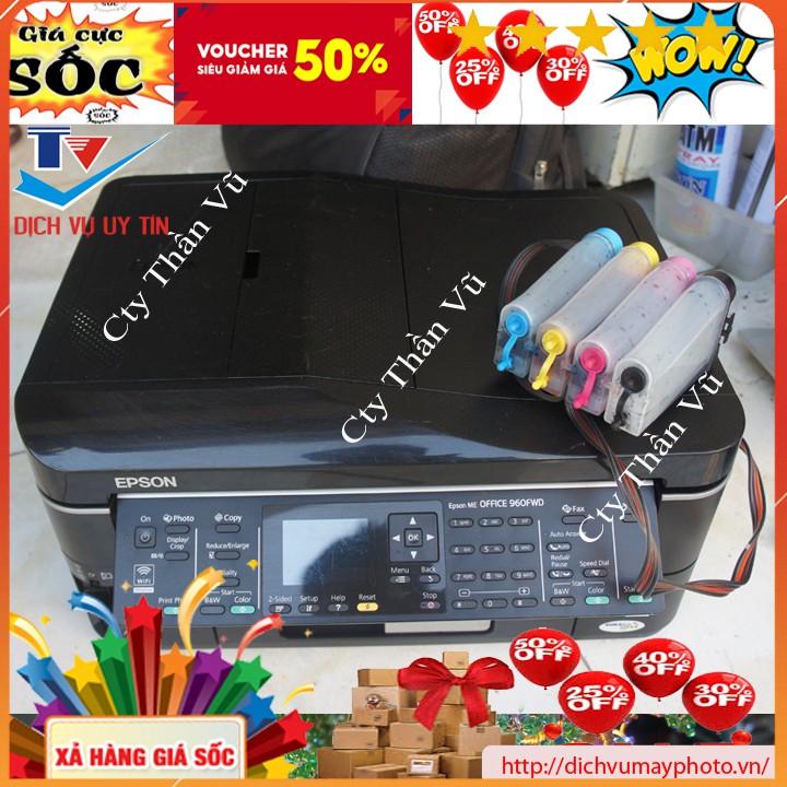 Máy in phun màu cũ đa năng Epson ME office 960 WFD in đen trắng in màu photocopy scan in wifi | BigBuy360 - bigbuy360.vn