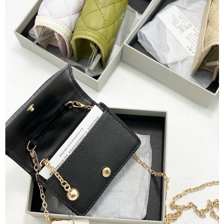 Túi Ví Cnk đeo chéo Mini trám da hạt bao nét fullbox size 10