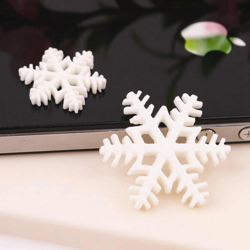 HARRIETT 10 pcs/pack Christmas Ornaments Glitter Xmas Tree  Decor Snowflake Crafts White DIY Resin Flat New Year Gift Party Supplies Christmas Embellishment