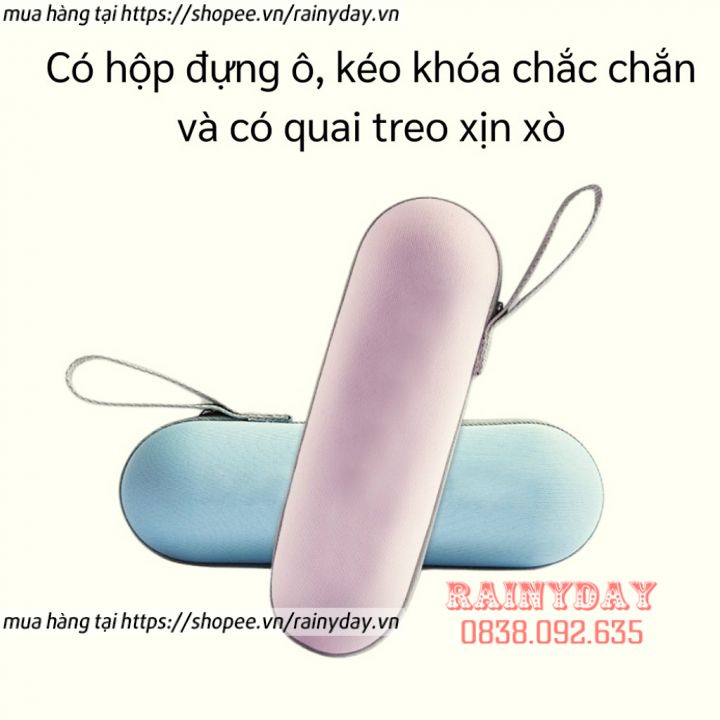 Dù che mưa gấp gọn, ô che nắng mưa mini gập mở nhỏ gọn thời trang