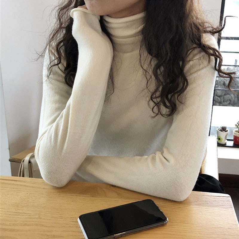 Áo thun tay dài cổ lọ cho phái nữ