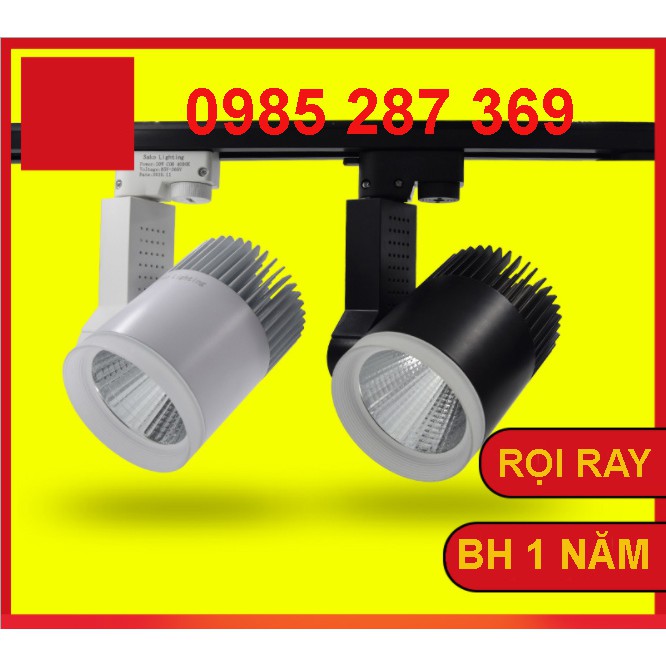 Đèn LED rọi ray vỏ trắng đen, ánh sáng trắng vàng