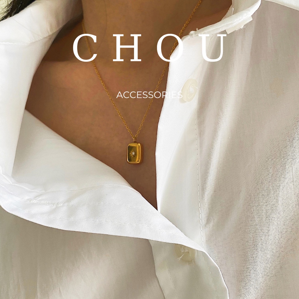 Dây Chuyền Titan, Vòng Cổ Titan Đính Đá Giọt Nước | CHOU ACCESSORIES |