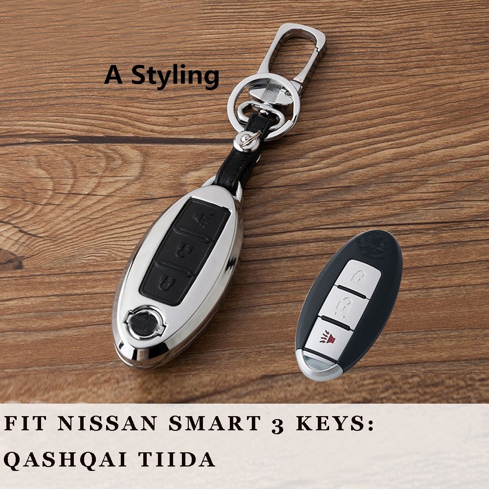 Hợp kim kẽm 2017 + Chìa khóa bằng da xe hơi Vỏ vỏ cho Nissan Teana Qashqai Lưu ý Livina Sylphy Tiida Sunny New Kroraina