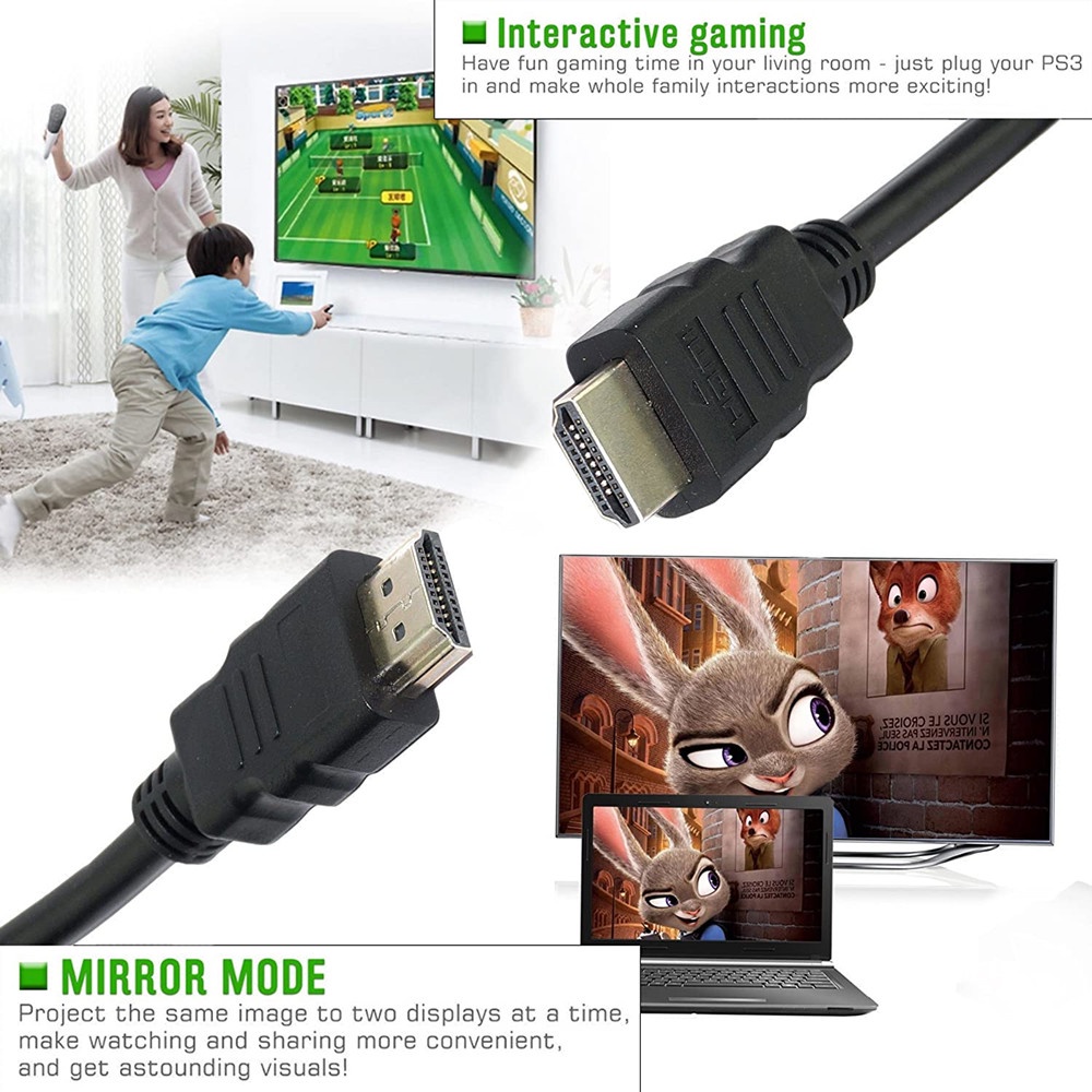 Cáp Hdmi 1.4 Phiên Bản 1m 1.2m 1.5m 1.8m 3D 1080P 60hz Cho Máy Chiếu / Laptop / PC