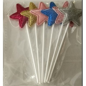 topper cake [FREESHIP] set cắm sao mix nhũ