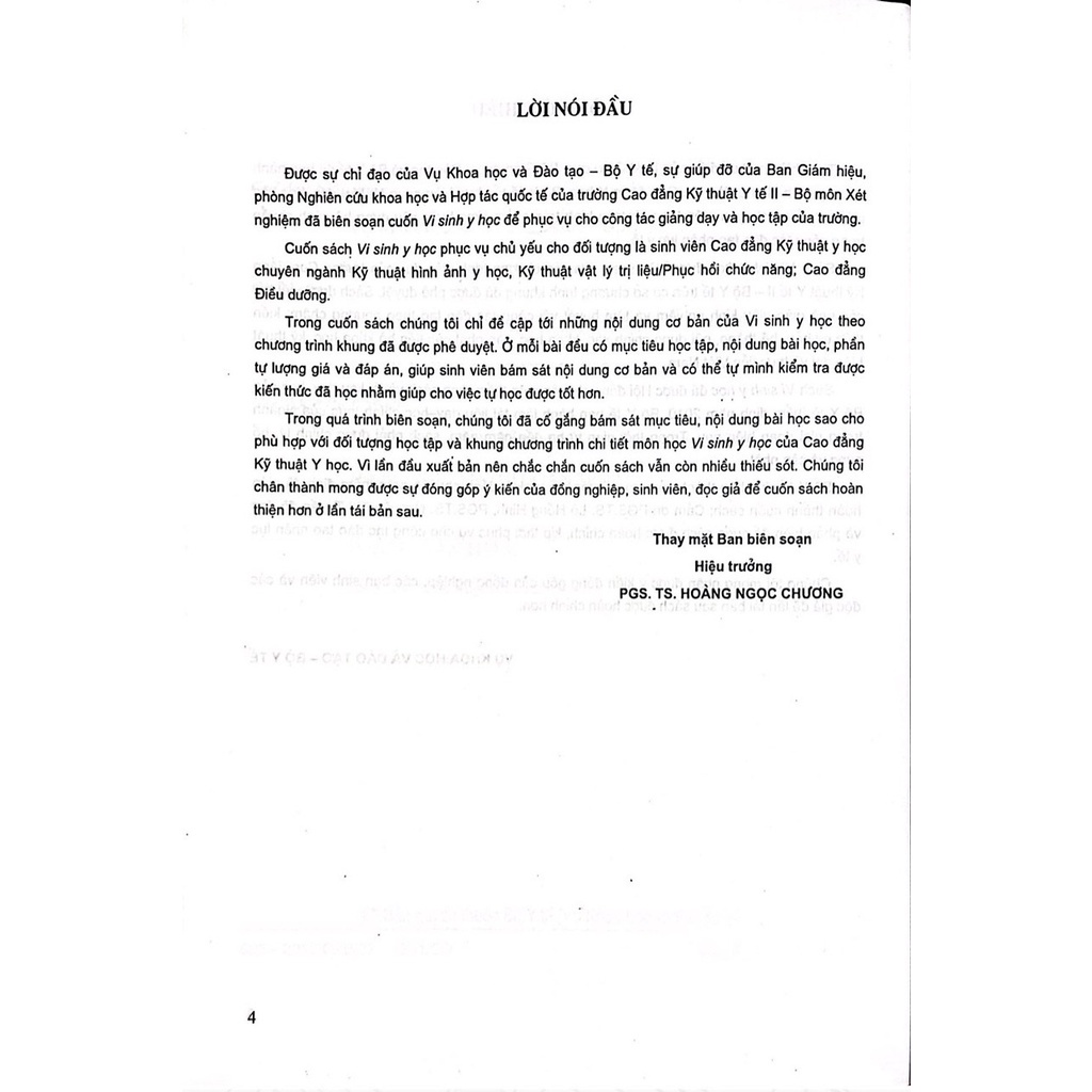 Sách - Vi Sinh Y Học - Dùng Cho Đào Tạo Cao Đẳng Y Học