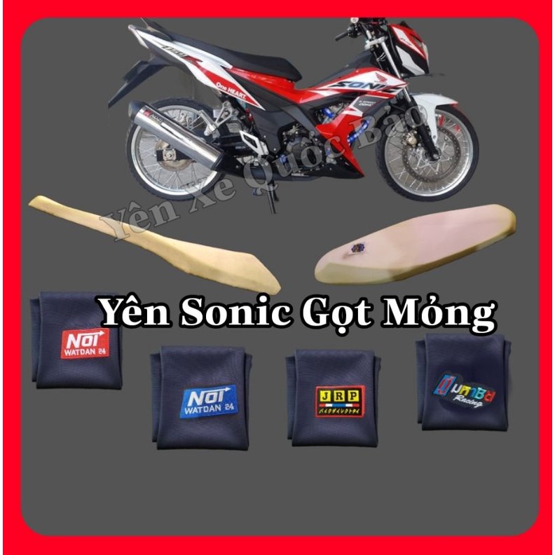 Mút Yên Sonic Gọt Mỏng Dáng Racing Kèm Da Co Giãn 4 Chiều Có Thêu Kiểu Thái Lan.