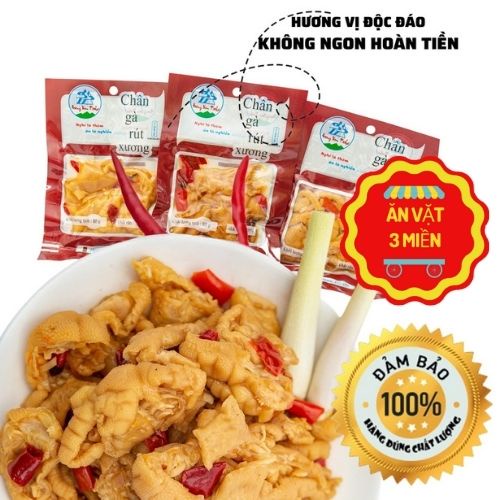 Chân gà rút xương Hoàng Nam Food, chân gà chua cay thơm hạt mắc khén, Đặc sản Lào Cai gói 80gram | BigBuy360 - bigbuy360.vn
