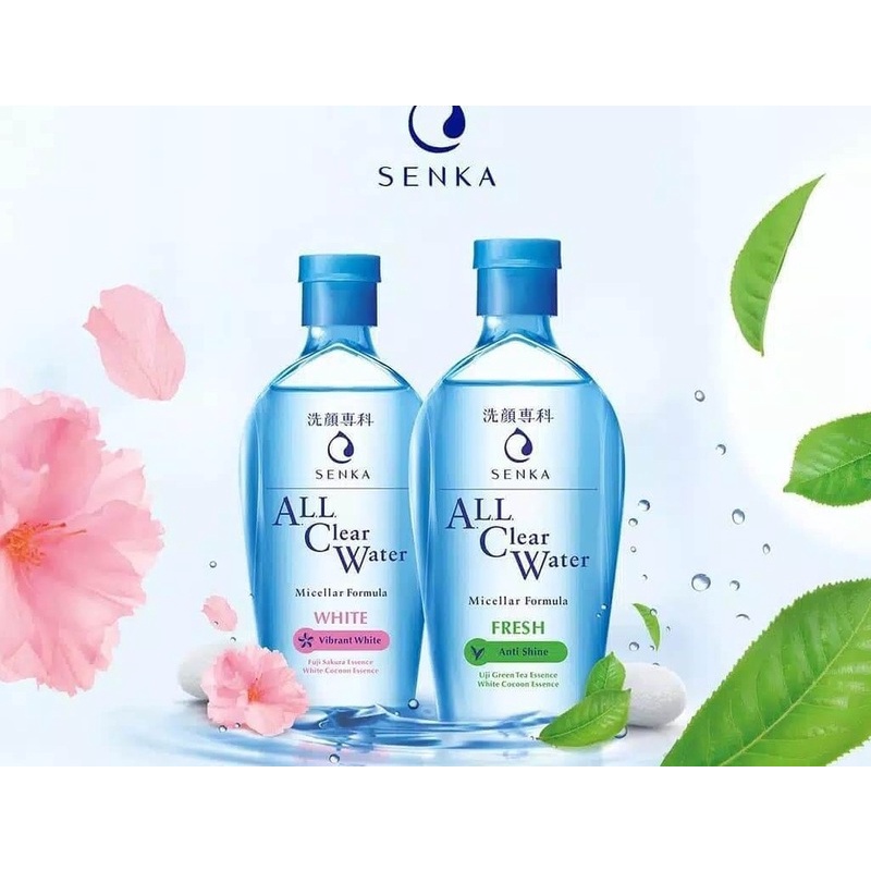 Nước tẩy trang không cồn kiềm dầu, ngừa mụn Nhật Bản chiết xuất trà xanh Senka All Clear Water Micellar Formula