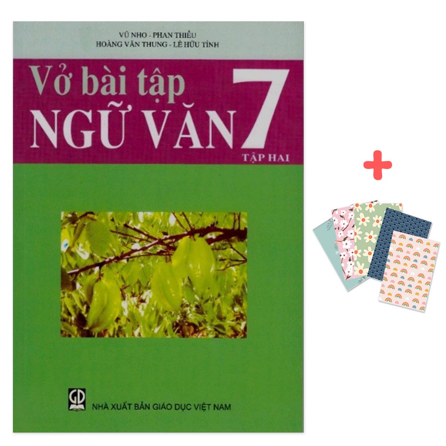 Sách - Vở Bài Tập Ngữ Văn Lớp 7 Tập 2 kèm 5 cuốn Vở kẻ ngang A5 70gms 80 trang