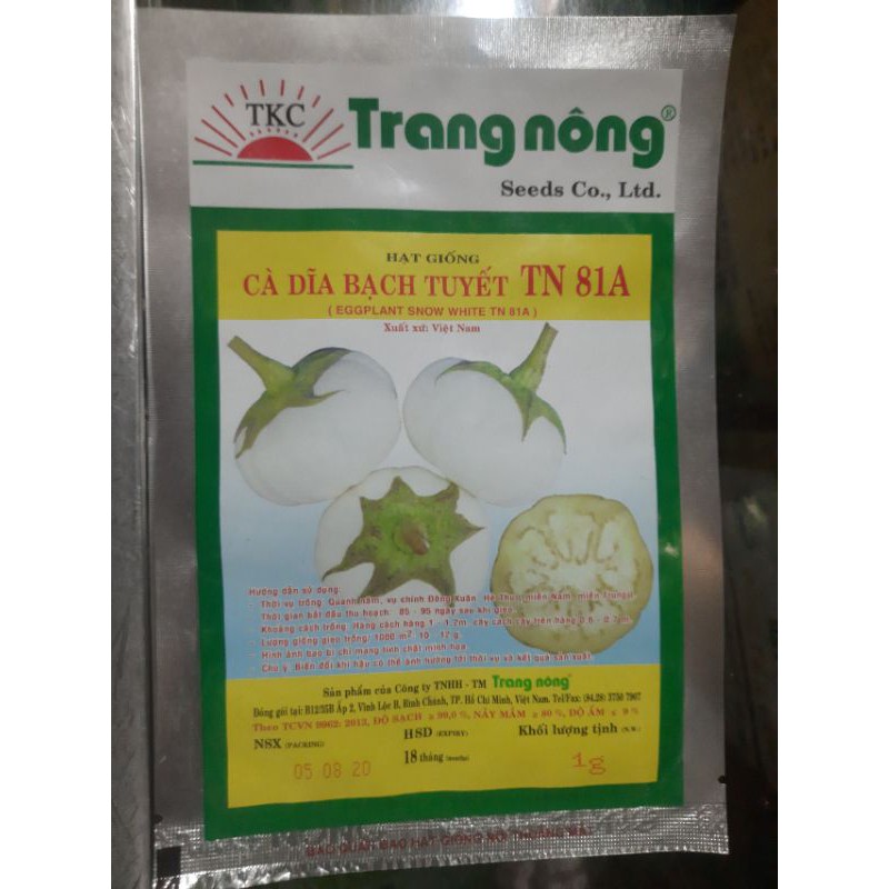Hạt giống cà dĩa trắng bạch tuyết
