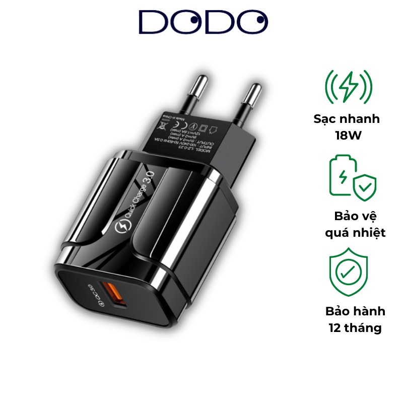 Củ sạc nhanh 18W-3A,cốc sạc nhanh cho ĐT phone ,Samsung type c,micro usb android giá rẻ - DODO