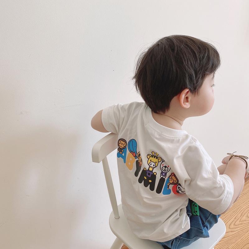 Áo thun cotton tay ngắn thời trang mùa hè cho bé trai