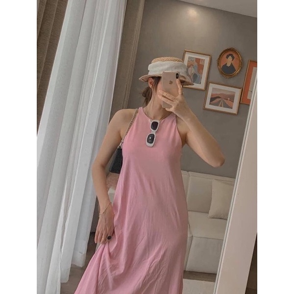 Đầm suông sát nách 3 màu chất thun lạnh