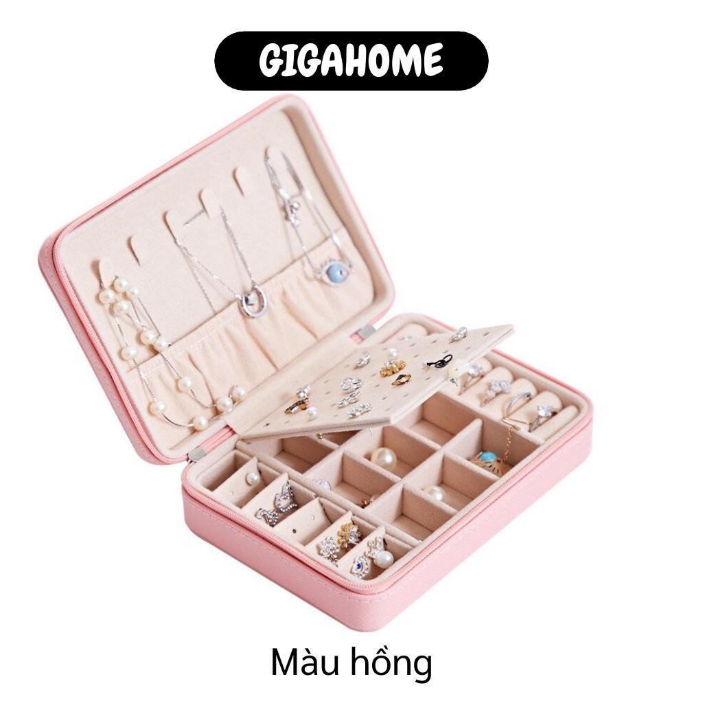 Hộp đựng Trang sức   GIÁ VỐN]   Hộp đựng nhẫn, dây chuyền, trang sức - Chất liệu Da pu chống thấm 17x12x5cm 9505