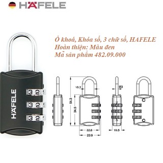 Ổ khoá, Khóa số, 3 chữ số, HAFELE Hoàn thiện: Màu đen Mã sản phẩm 482.09.000