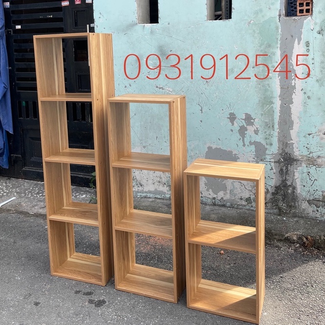 Kệ gỗ tổ ong đa năng màu vân gỗ MDF hiện đại sang trọng lắp ghép tiện dụng